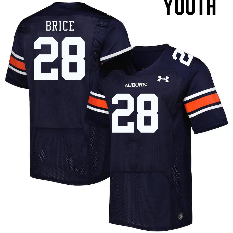 Youth Auburn Tigers #28 Hayden Brice Navy 2023 College Stitched Football Jersey